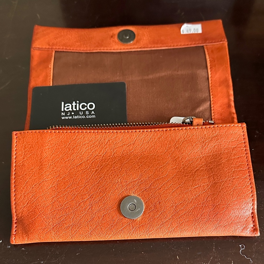 Latico Vibrant Orange Leather Clutch